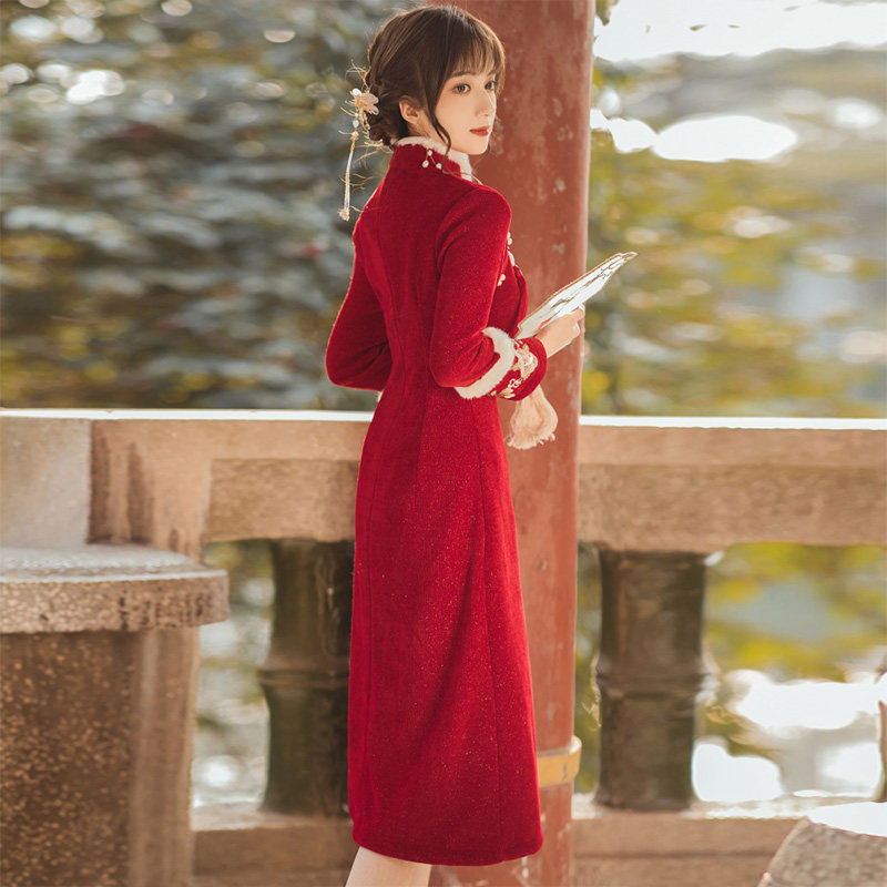 新年战袍春款新款改良旗袍连衣裙 班彤曼旗袍