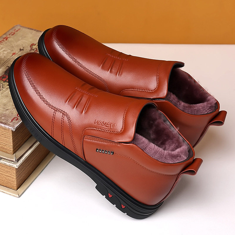 棉鞋男冬季牛皮羊毛保暖中老年男鞋加绒加厚防水男士老人鞋送爸爸,淘宝优惠券,粉丝福利购,淘宝优惠卷