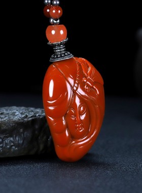 天然遇贵人吊坠原石凉山南红玛瑙