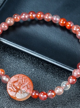 玉思缘男女南红玛瑙朱雀天然吊坠