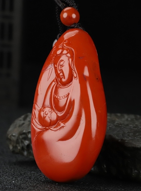 原石观音大师作品凉山南红玛瑙
