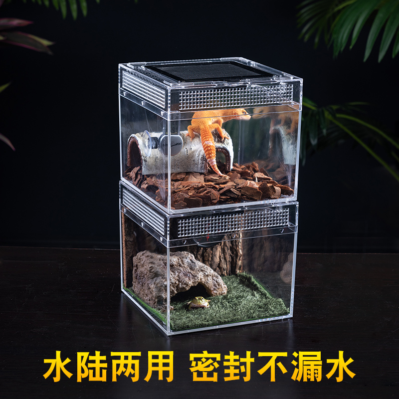 爬宠生态造景雨淋缸爬虫饲养箱角蛙蜘蛛守宫蜥蜴宠物饲养盒养蟹缸 - 图2