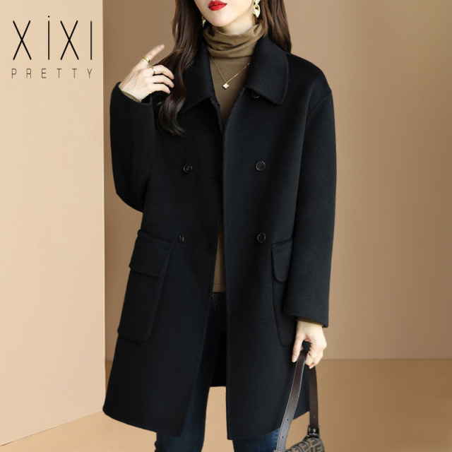 女士高档毛呢外套女2025秋冬季节新款加厚韩版修身中长款呢子大衣