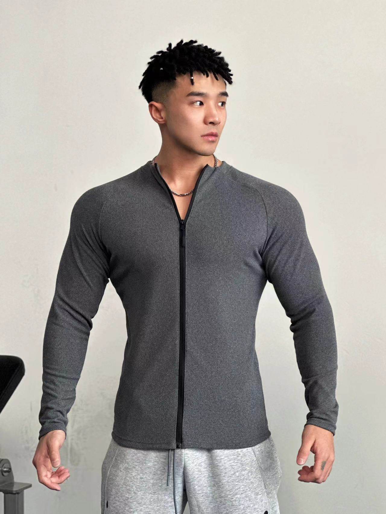 健身长袖T恤男拉链修身280g德绒肌肉运动衣服跑步兄弟美式外套潮,淘宝优惠券,粉丝福利购,淘宝优惠卷