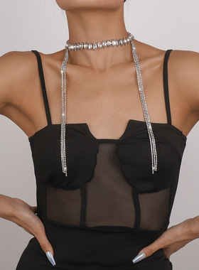 水钻长款流苏女轻奢性感个性项链