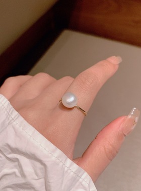 异形天然珍珠戒指女轻奢高级感