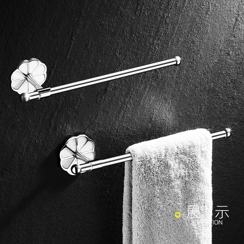 毛巾架304不锈钢卫生间置物架免打孔浴室洗手间洗漱台毛巾环挂环 - 图0