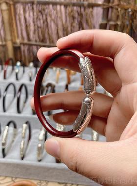 正品鸡品侣血藤手镯女小清新金刚藤男藤镯情银西藏饰野生藤条木藏