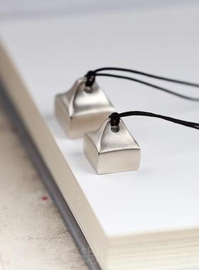 正品者倾城原创足银中章国风印吊坠创意定制女男项链情侣刻字墨挂