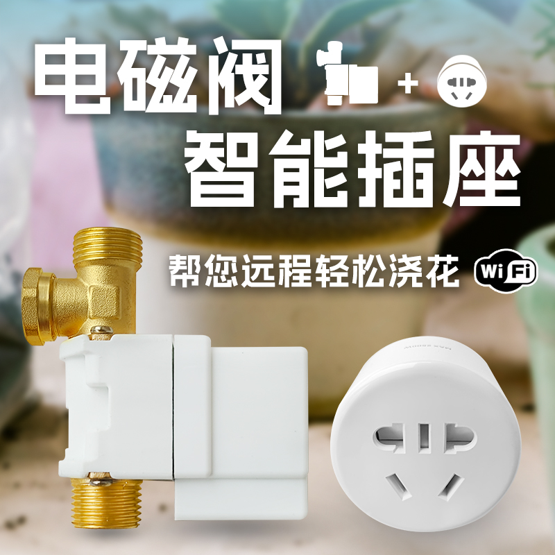 手机远程wifi自动浇花器插电源电磁阀网络控制定时浇水器开关系统 - 图0