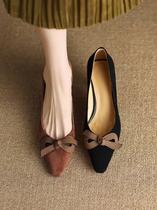 Ocnlty French style net red pointed light mouth single shoe woman 2023 spring autumn new womens shoes genuine leather fine heel high heel shoes