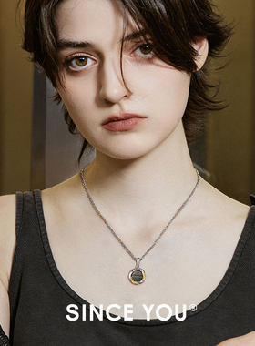 SinceYou金曜守护黑贝母项链男
