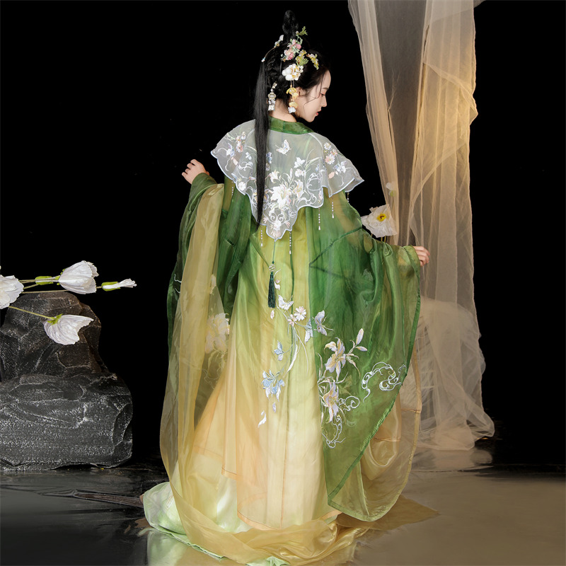 汉服女成人大袖衫古装汉元素中国风超仙飘逸绿色唐制诃子裙夏季款,淘宝优惠券,粉丝福利购,淘宝优惠卷