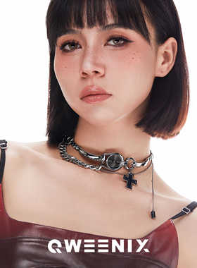 choker十字架高级颈带QWEENIX