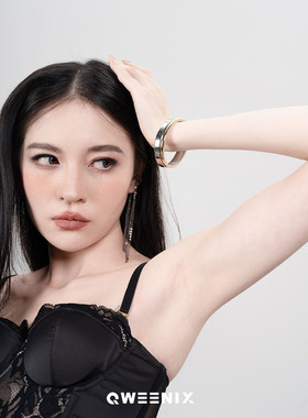 QWEENIX 原创金银拼色高级感轻奢小众个性2024新款潮酷风手镯