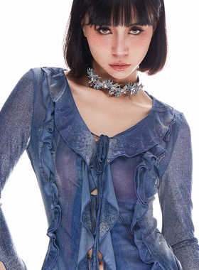 choker蓝蝶复古简约颈链QWEENIX