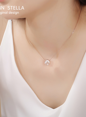 JS中熠玫瑰金雪花925银女款项链