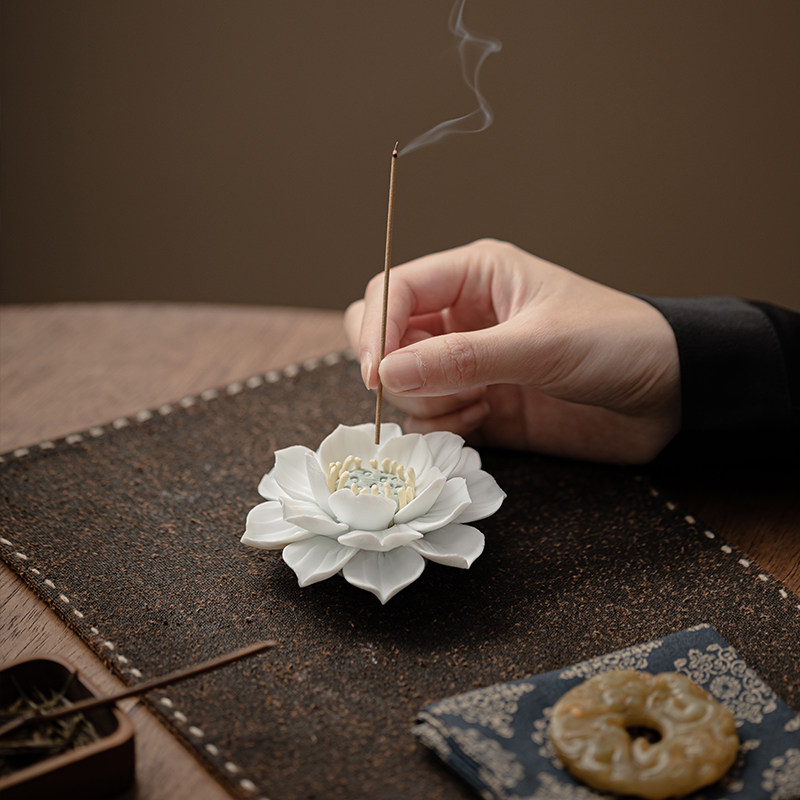 纯手工陶瓷花牡丹花香插香座香炉室内香薰炉家居装饰品茶道茶宠花,淘宝优惠券,粉丝福利购,淘宝优惠卷