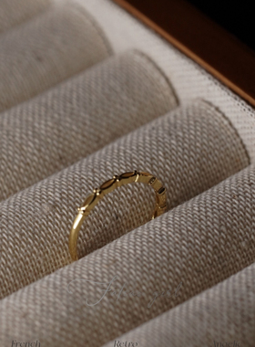 镂空可调节戒指925银发条少女