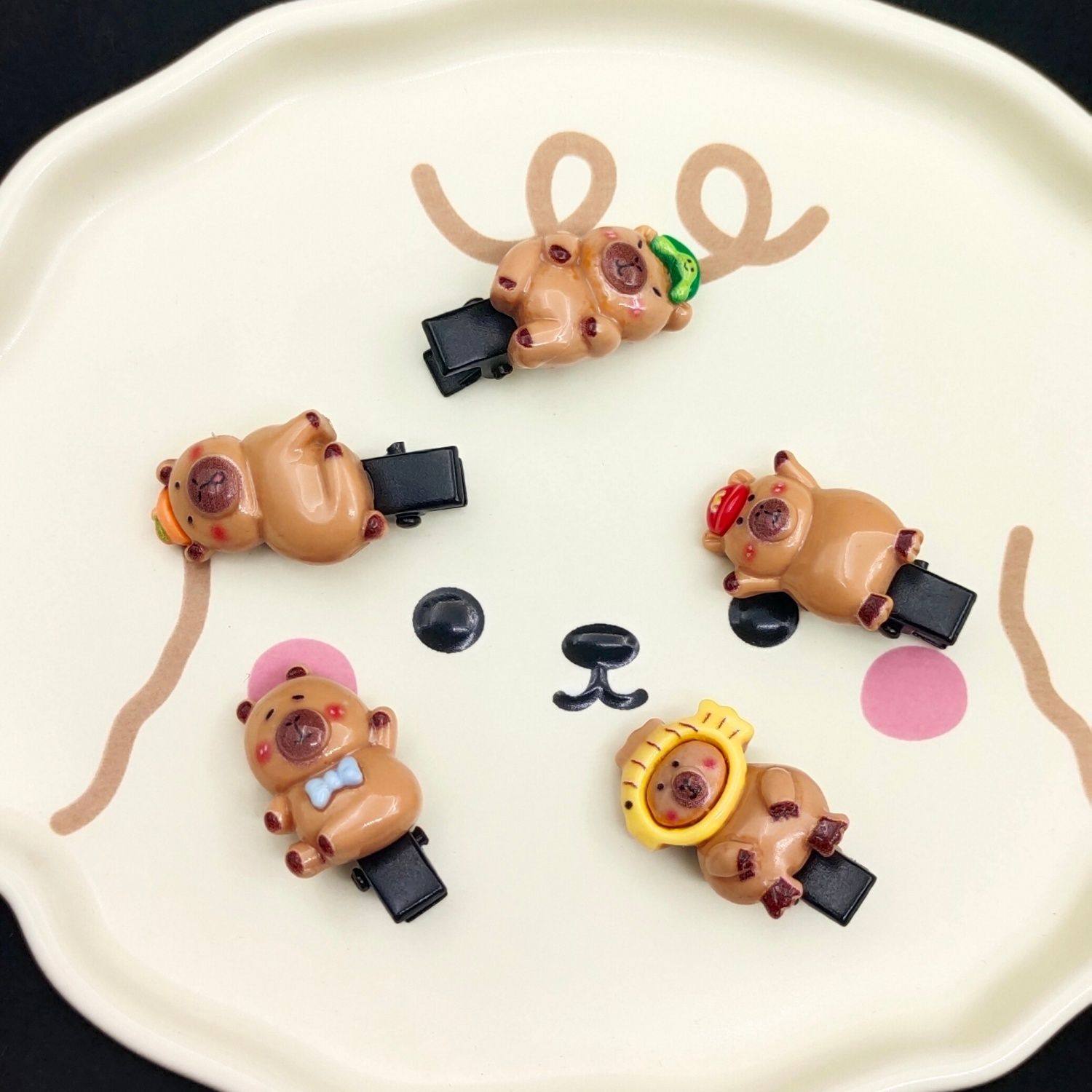 卡皮巴拉发夹可爱儿童发卡刘海边夹网红水豚碎发夹头饰少女心发饰,淘宝优惠券,粉丝福利购,淘宝优惠卷