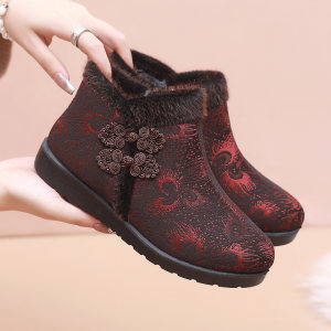 老北京布鞋宝石官方旗舰店冬款女老年人保暖鞋软底防滑老太太棉鞋