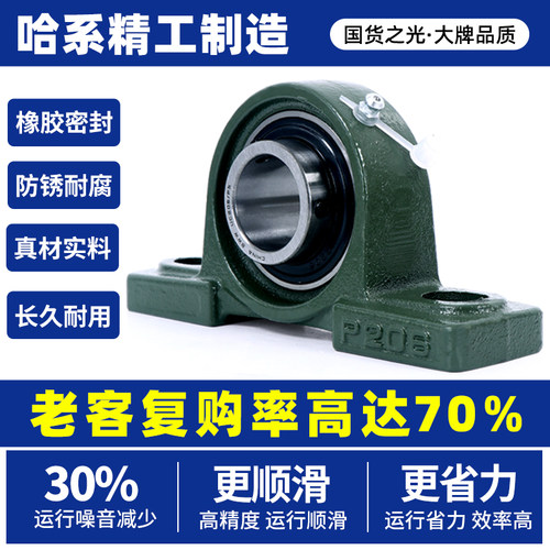 哈尔滨外球面轴承座固定座UCP204 P205 P206 P207 P208 P209 P210 - 图0