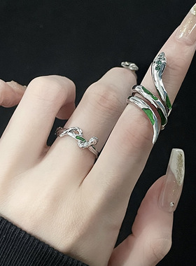 DAMAI小众设计青蛇高级感戒指女ins冷淡风法式个性开口暗黑风时尚