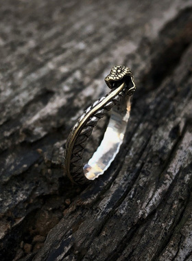 衔尾蛇戒指个性ins男潮