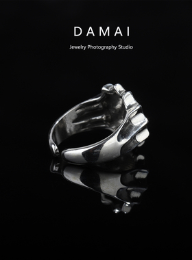 暗黑系红宝石全视之眼印章戒指