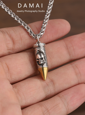 骷髅子弹项链男潮小众高街吊坠