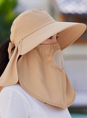 遮脸护脖休闲女士夏天大沿棉质