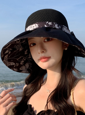 镂空透气大沿遮阳帽女夏季紫外线