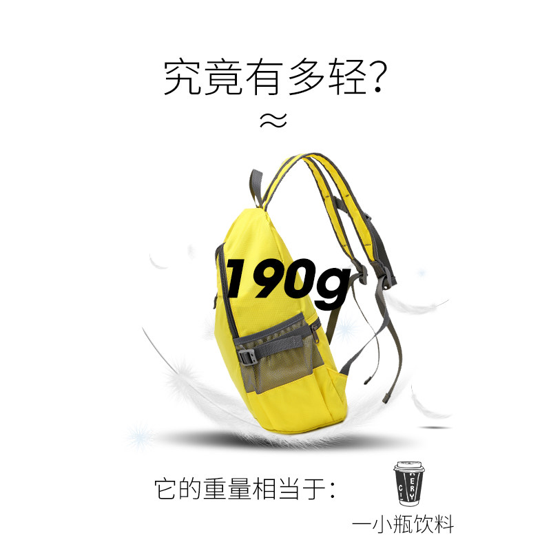 超轻薄可折叠男女青少年儿童双肩包 青李双肩背包