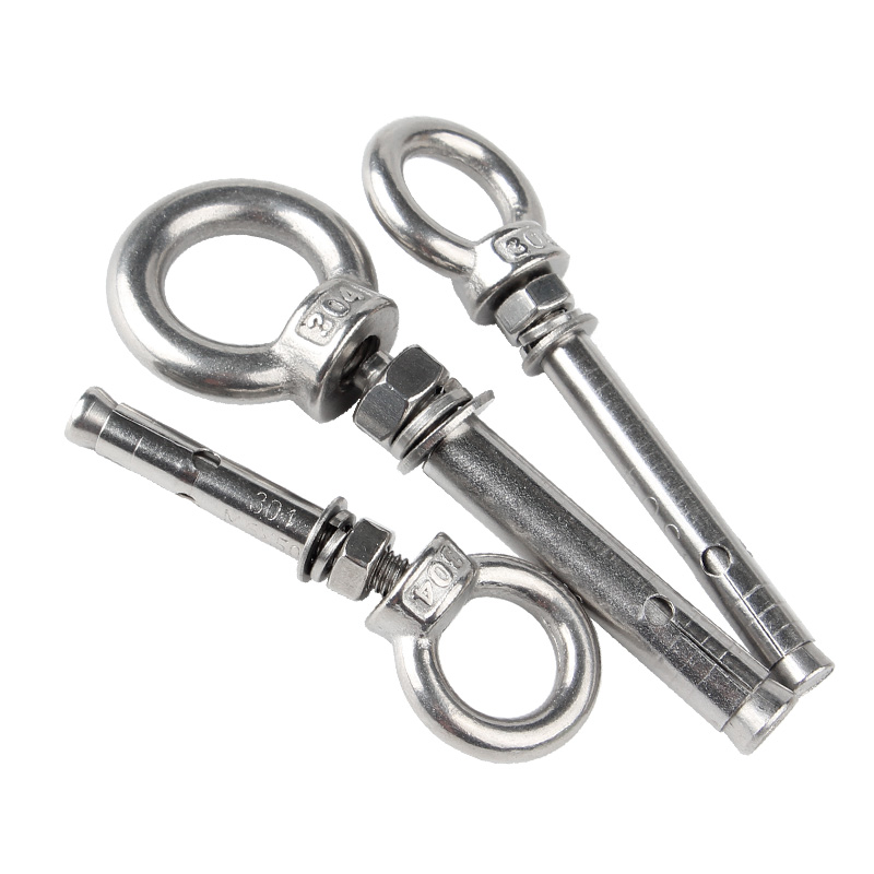 304不锈钢膨胀螺丝带环挂钩带圈加长万能吊环膨胀螺栓M6M8M10M12 - 图3