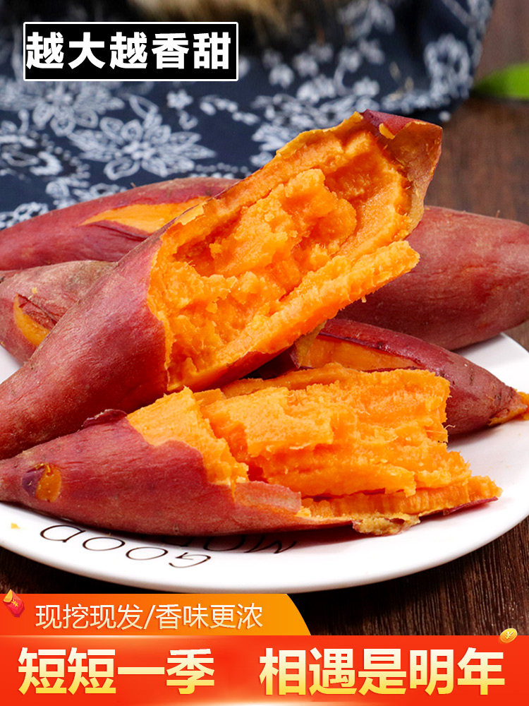 蜜薯糖心现挖新鲜9斤西瓜红味山芋 果麦颂番薯