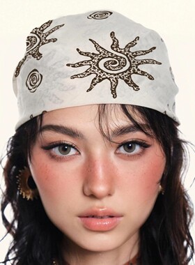 头巾2026正流行海风太阳花头巾女夏薄款美式复古高级感小方巾街头