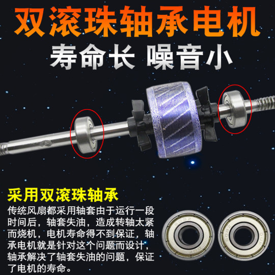 双滚珠轴承电风扇电机60W通用落地扇台扇纯铜线机头璧扇电机马达