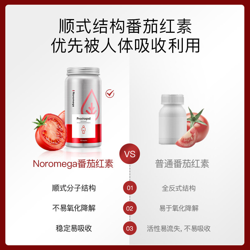 挪威noromega番茄红素前列腺软胶囊 Noromega海外番茄红素