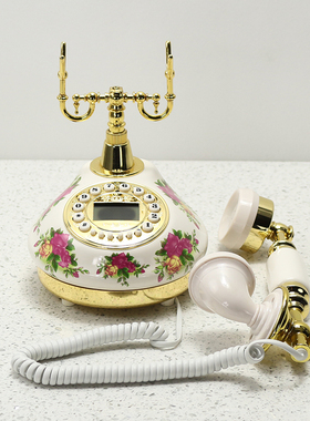 样板房客厅摆件复古座机道具饰品