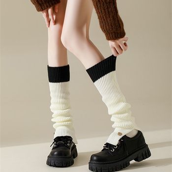 Pile socks y2k hot girl jk calf socks women's spring and summer style knitted long tube contrasting buttons slimming leg covers