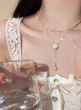 珍珠项链轻奢小众2025新款高级感小米珠锁骨链颈链配裙子法式复古