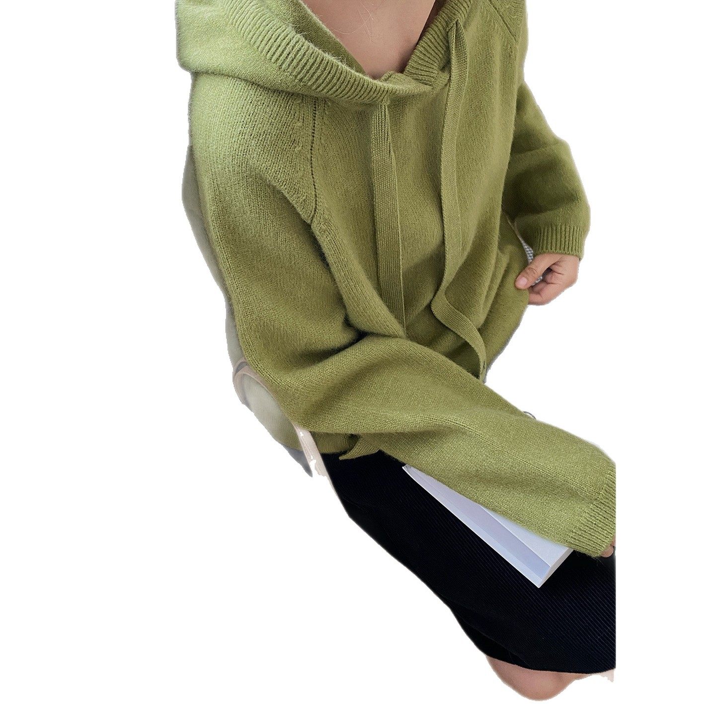 韩版秋季休闲甜美漂亮宽抽绳连帽针织衫百搭宽松显瘦套头衫ZEZ,淘宝优惠券,粉丝福利购,淘宝优惠卷