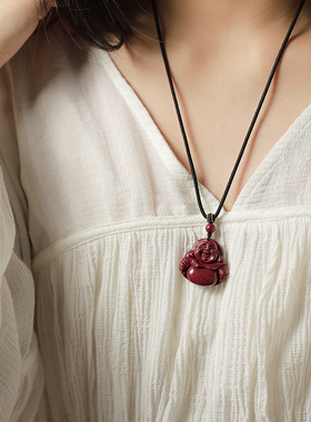 2024龙年高含量紫金砂吊坠朱砂貔貅无事牌葫芦佛公毛衣链男女项链