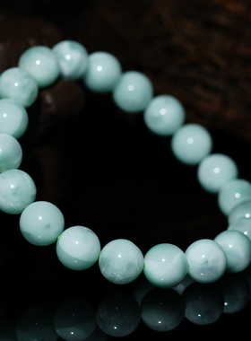 弘利水晶海纹手串碧玉托帕蓝晶