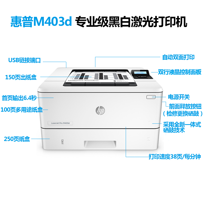 hp惠普M403dn405dw3004dn黑白激光打印机双面家用小型办公室商务-图0