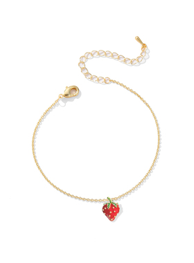 红色草莓手链女简约可爱