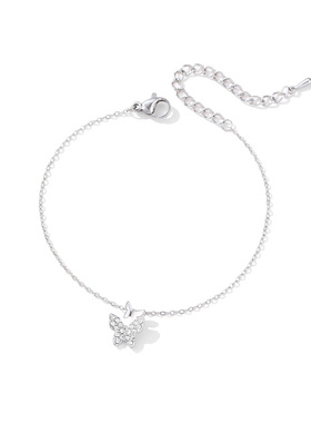 银色蝴蝶手链女轻奢气质