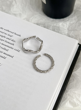 银色开口可调节戒指女小众设计