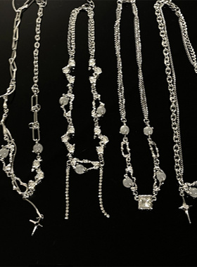 甜酷白月光星芒项链女辣妹锁骨链