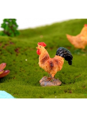 微景观摆设刻字母鸡卡通风小饰品